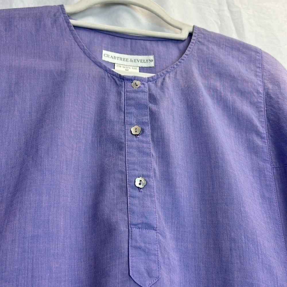 Crabtree & Evelyn Lightweight Violet Tunic Long Shirt or Sleep Shirt - Picture 7 of 11